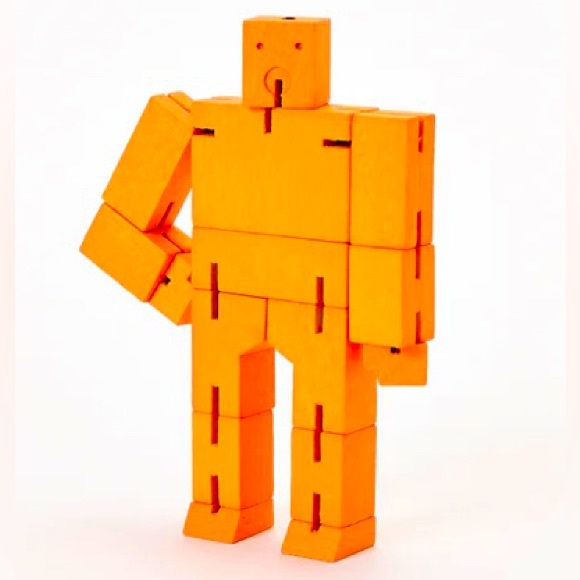 NIB Areaware Cubebot Micro (Orange) NEW IN BOX with Insert Made Of Wood/… - Picture 1 of 9